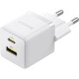 Зарядний пристрій Baseus 1xUSB-C 30W + 1xUSB white (P1011160A213-00)