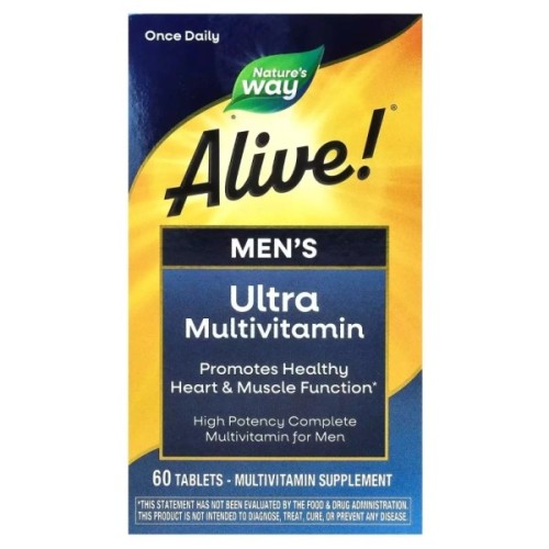 Мультивітамін Nature's Way Мультивітаміни ультра для Чоловіків, Alive! Men's Ultra Multivitamin, 60 (NWY-15685)
