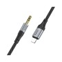 Кабель мультимедійний Lightning to 3.5mm M 1.0m nylon UPA26 black HOCO (6942007608817)