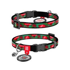 Нашийник для тварин WAUDOG Nylon з QR паспортом "Гранати" пластиковий фастекс XS 20-30 см (279-4052)