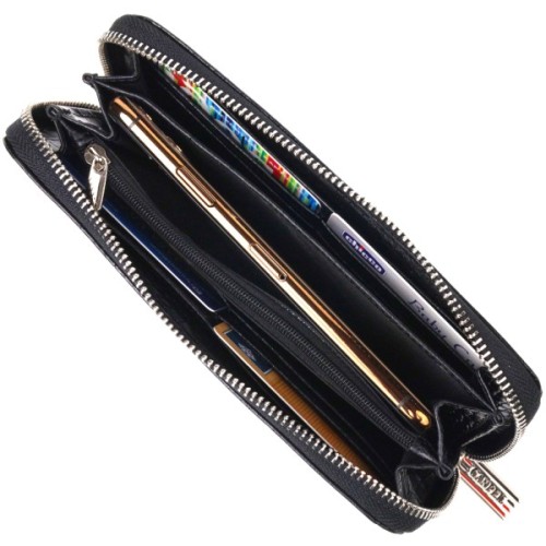 Гаманець Canpellini З натуральної шкіри Чорний (21623)