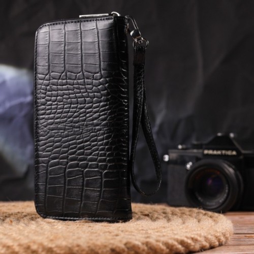 Гаманець Canpellini З натуральної шкіри Чорний (21623)