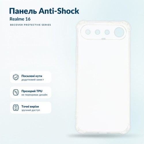 Чохол до мобільного телефона BeCover Anti-Shock Realme 16 Clear (716087)