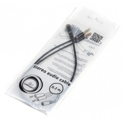 Кабель мультимедійний 3.5mm F to 2x3.5mm M 0.2m Cablexpert (CCA-418M)