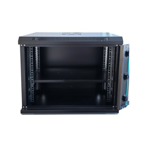 Шафа настінна GEAR 9U 19'' 600x600x450 мм, + полка 19", black (GWMSN-9U-600-600)