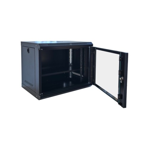 Шафа настінна GEAR 9U 19'' 600x600x450 мм, + полка 19", black (GWMSN-9U-600-600)
