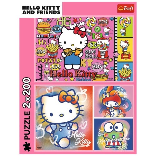 Пазл Trefl Hello Kitty Вітаю Кітті та друзів 2х200 елементів (5900511133363)