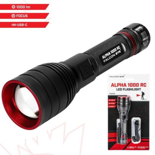 Ліхтар Falcon Eye тактичний Alpha 1000 RC (1000 Lm) Focus Rechargeable Type-C (FHH0122) (DAS303957)