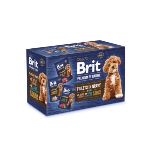 Вологий корм для собак Brit Premium Fillets in Gravy Multipack для малих порід філе в соусі Мультипак 12 шт х 85 г (8595602572472)