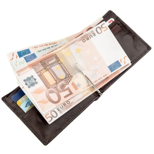 Портмоне Boston Із затискачем для купюр Коричневе (18827)