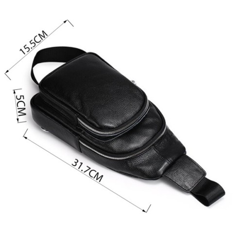 Сумка Vintage З зернистої шкіри через плече Чорна (20242)