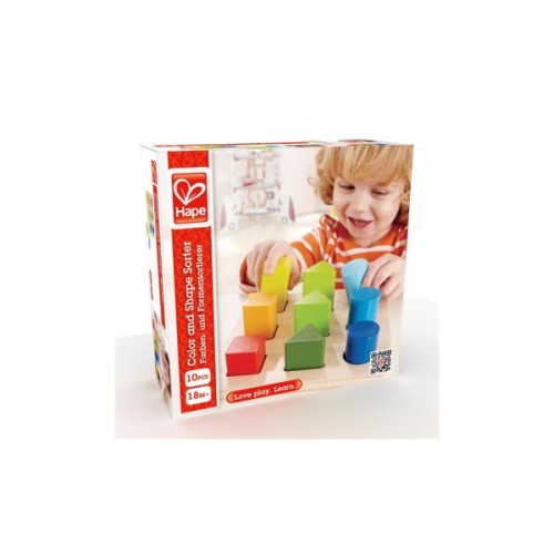 Розвиваюча іграшка Hape дерев'яний сортер Фігури та розміри (E0426)