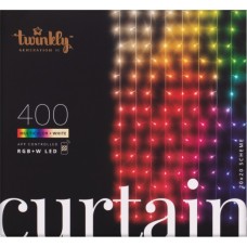 Гірлянда Twinkly Smart LED Curtain RGBW 400, Gen II, IP44, 1.45 х 2.1м, прозорий (TWW400SPP-TEU)